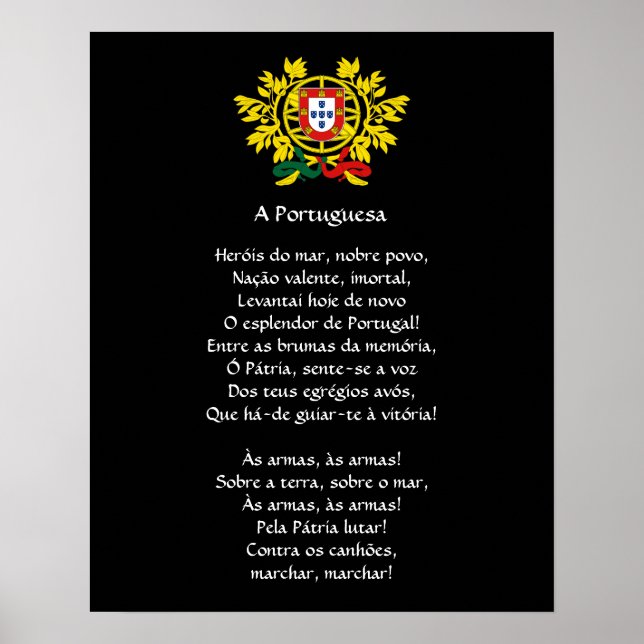 Póster Himno Nacional Portugués A Poster Portuguesa (Frente)