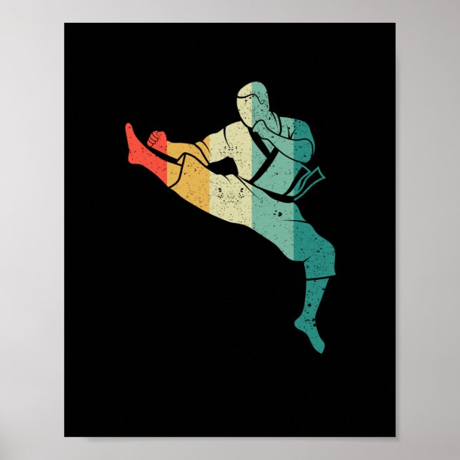 Póster Hincha entrenadora de artes marciales de la siluet (Frente)