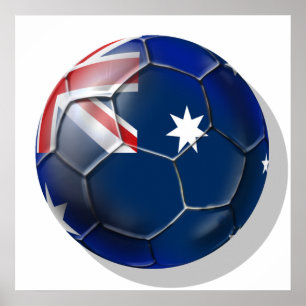 Póster Hinchas de fútbol de Australia Bandera de Oz