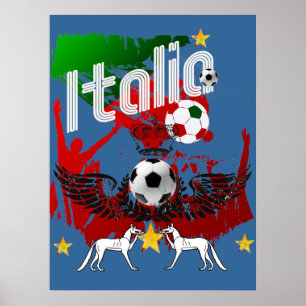 Póster Hinchas de Italia fans del calcio Azzurri Italia f