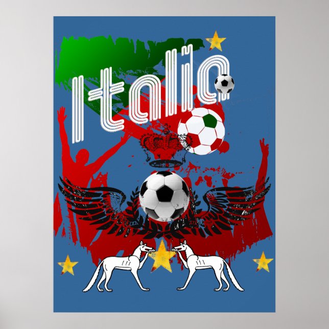 Póster Hinchas de Italia fans del calcio Azzurri Italia f (Frente)