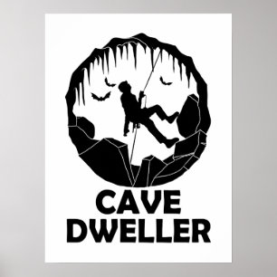 Póster Hinchera de cuevas - Espeleología de espeleología 