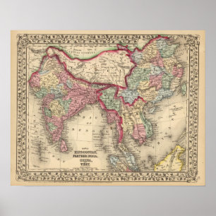 Póster Hindostán, más lejos India, China, Tíbet