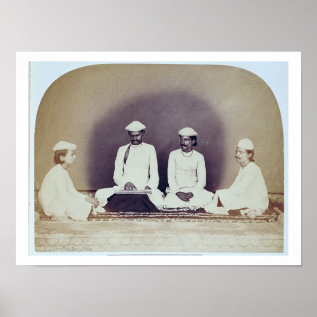 Póster Hindu Brahmins in Delhi, 19th century (sepia photo (Frente)
