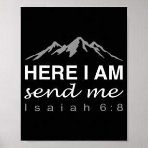 Póster Hineni Aquí Estoy Envíame Cristianos Palabras Hebr
