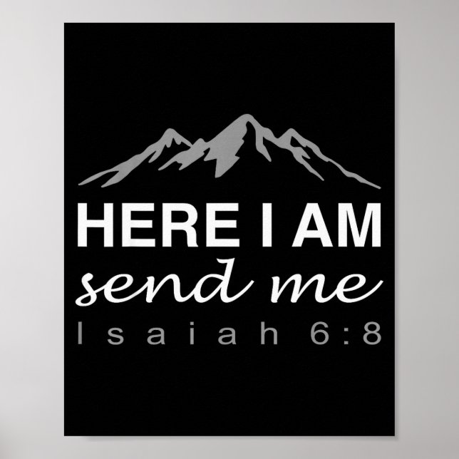 Póster Hineni Here I Am Send Me Christians Hebrew Words  (Frente)