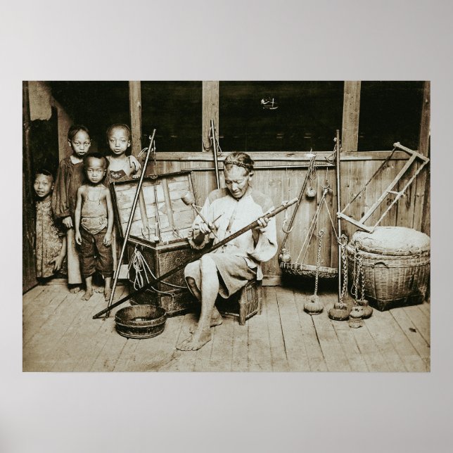 Póster HINGWHA CITY CHINA 1904 FOTO Making Instruments (Frente)