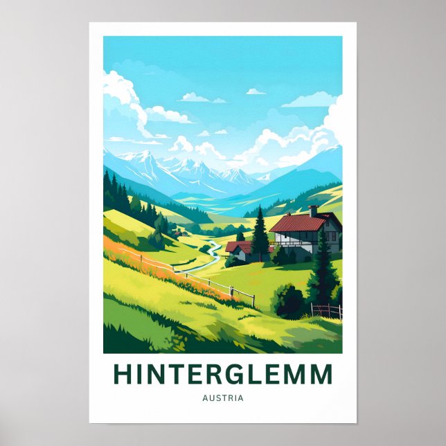 Póster Hinterglemm Austria Travel Print (Frente)