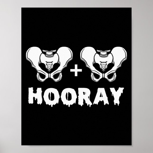 Póster Hip Hip Hooray Funny Anatomy Pun Skeleton Bone  (Frente)