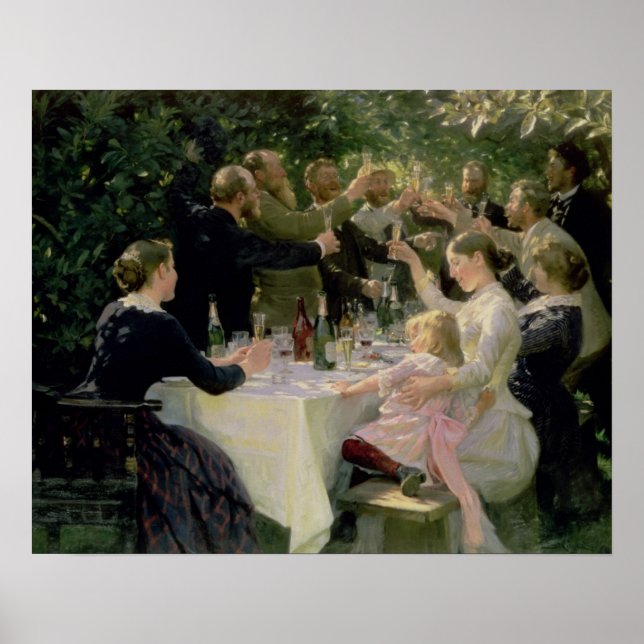Póster ¡Hip Hip Hurra! Fiesta de artistas en Skagen, 1888 (Frente)