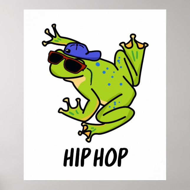 Póster Hip Hop Funny Hopping Frog Pun (Frente)