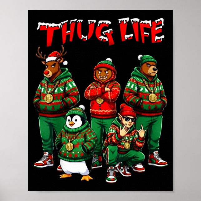 Póster Hip Hop Holiday Crew - Ugly Christmas Sweater Rap  (Frente)
