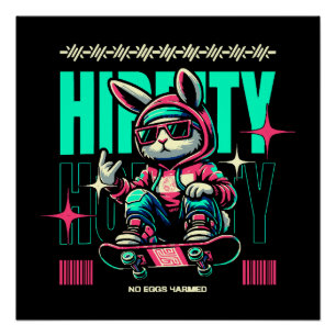 Póster Hip-Hop Hoppity - Skater Bunny Pascua