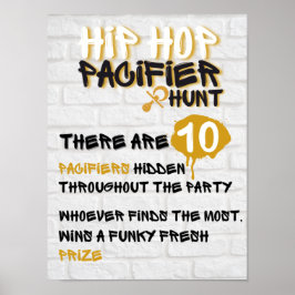 Póster Hip Hop Pacifier Hunt Urban Baby Shower Game