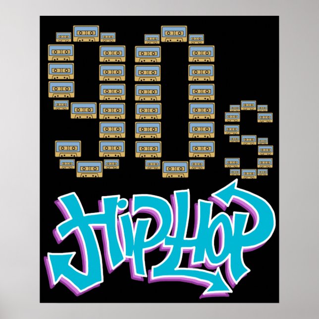 Póster Hip Hop Regalos Clásicos de Hip Hop de los 90 (Frente)