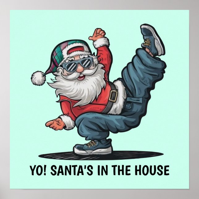 Póster Hip Hop Santa Claus (Frente)
