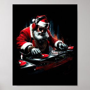 Póster Hip Hop Santa Dj Navidades 1