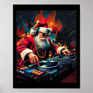Póster Hip Hop Santa Dj Navidades 2