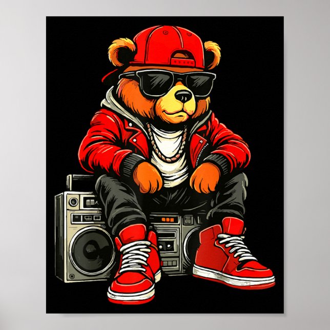 Póster Hip Hop Teddy Bear Rap Music  (Frente)