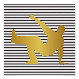 Póster Hip Hop Urban Dance Boy Strips Black White