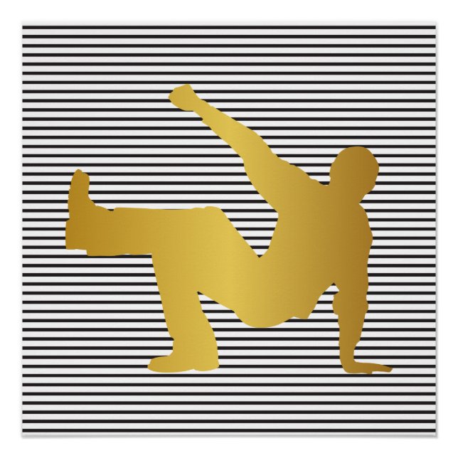 Póster Hip Hop Urban Dance Boy Strips Black White (Anverso)