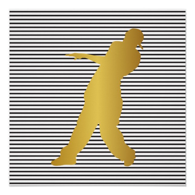 Póster Hip Hop Urban Dance Boy Strips Black White (Anverso)