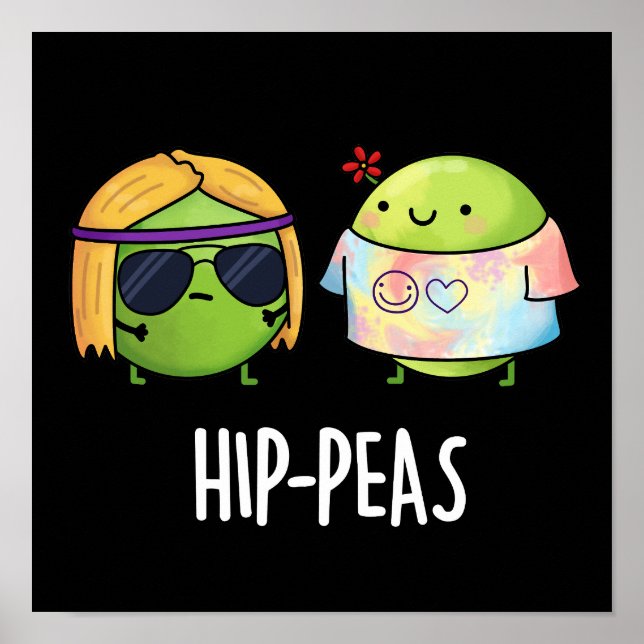 Póster Hip-peas Graciosa Hippie Pun Dark BG (Frente)