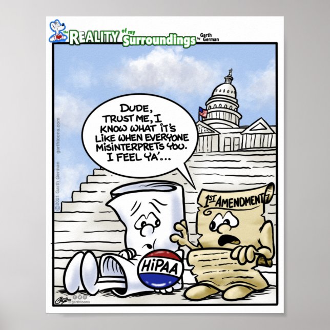 Póster HIPAA 1a enmienda Poster incomprendido (Frente)