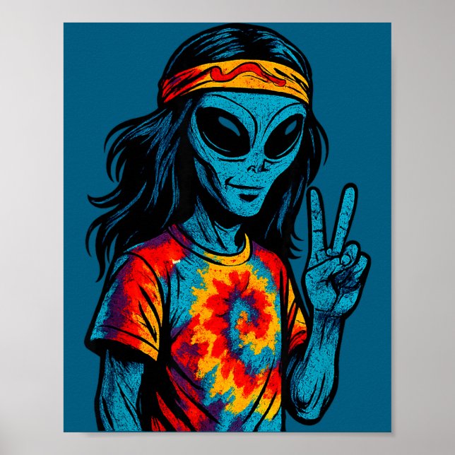 Póster Hipe Alien Tie-dye Design  (Frente)