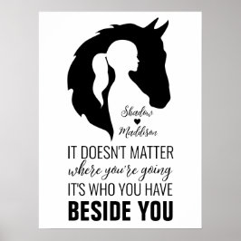 Póster Hípica cita caballo y amante del caballo chica