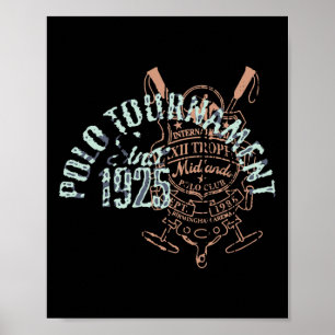 Póster Hípica de Polo Riding &amp; Jugador de Polo Ecuest