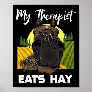 Póster Hípica Enamorada Montada en Hay Horse Rider