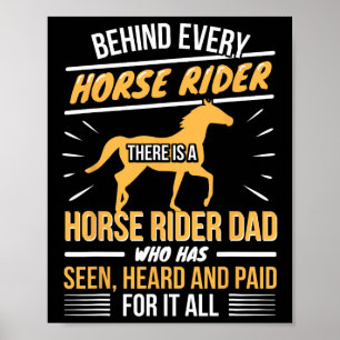 Póster Hípica - Papá Padre Hija - Horsebac