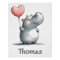 Hipo lindo con Ilustracion en globo cardíaco