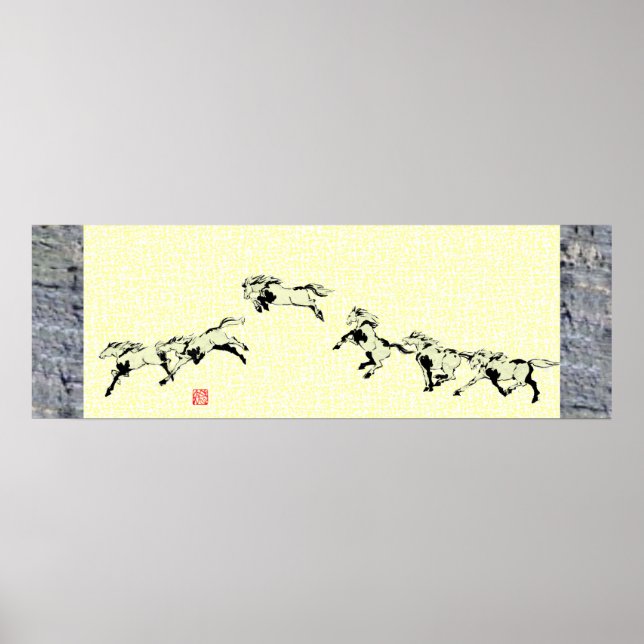 Póster Hipódromo samurai japonés (Frente)