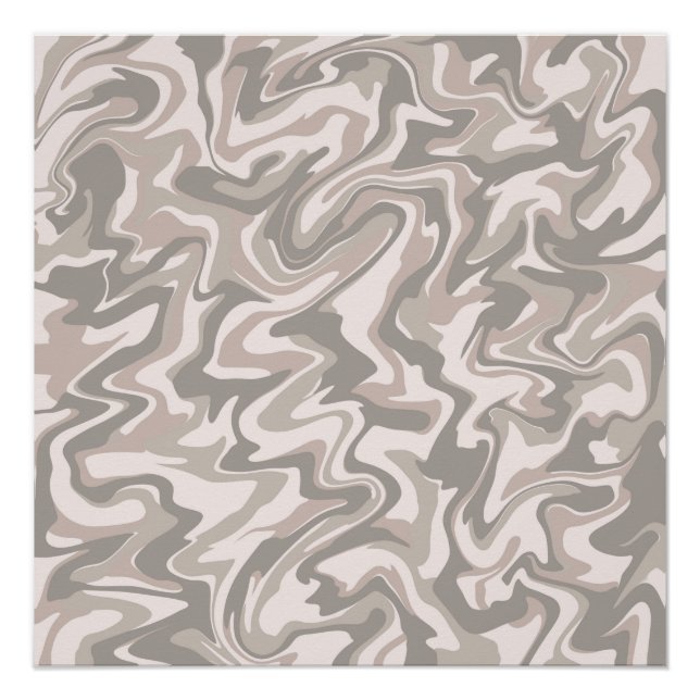 Póster Hippie 70 Gray Marble Liquid Swirl Boho Patrón (Anverso)
