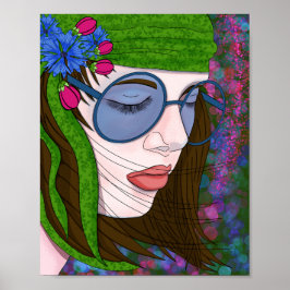 Póster Hippie Chica Lifestyle
