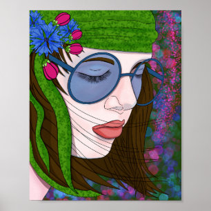 Póster Hippie Chica Lifestyle