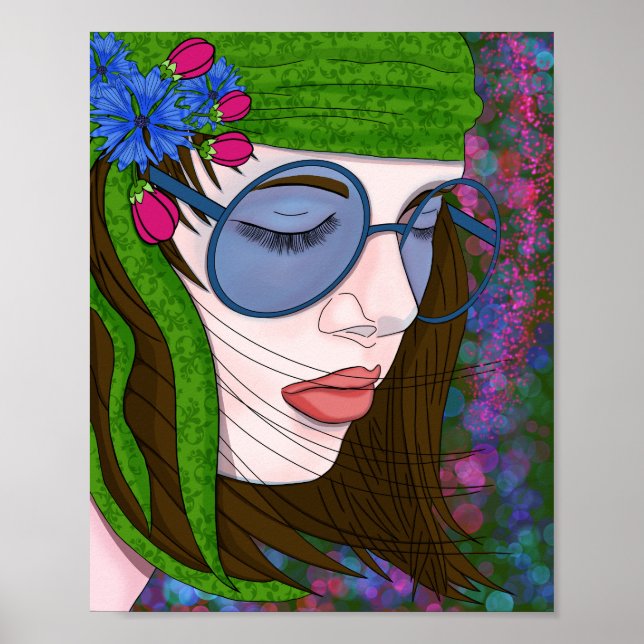 Póster Hippie Chica Lifestyle (Frente)