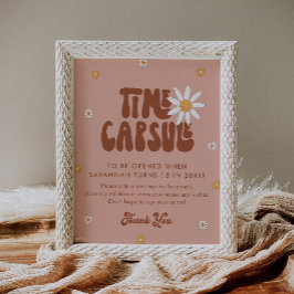 Póster HIPPIE DAZE Groovy Tiempo Cápsula Rótulo