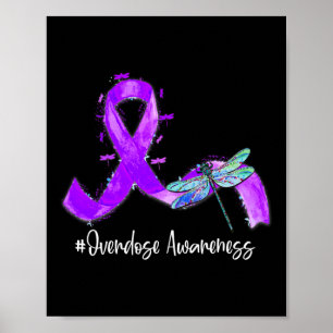 Póster Hippie Dragonfly Purple Ribbon Sobredosis