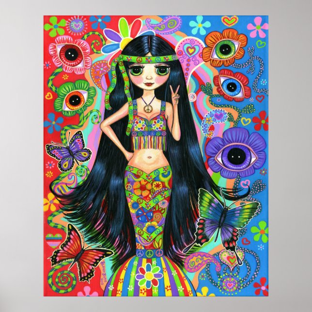 Póster Hippie Girl Mermaid Poster (Frente)