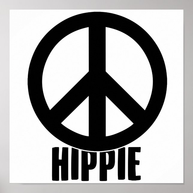 Póster Hippie | Peace Sign Hippies Costume Gift Idea (Frente)