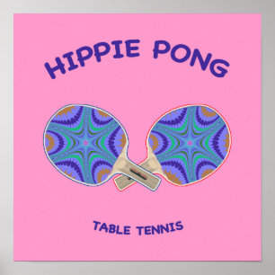 Póster Hippie Pong Ping Pong