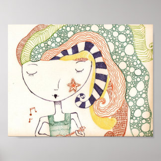 Póster hippie subacuático