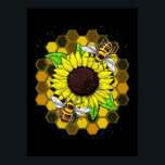 Póster Hippie Sunflower Bees<br><div class="desc">Hippie Sunflower Bees</div>