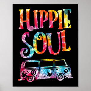 Póster Hippie Tie Dye Van Hippie Soul