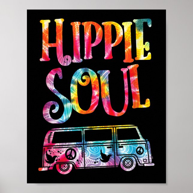 Póster Hippie Tie Dye Van Hippie Soul (Frente)