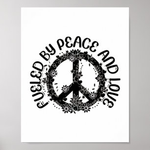 Póster Hippies Peace Love   Ideas de regalo Hippie 60