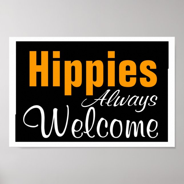 Póster Hippies siempre bienvenidos (Frente)